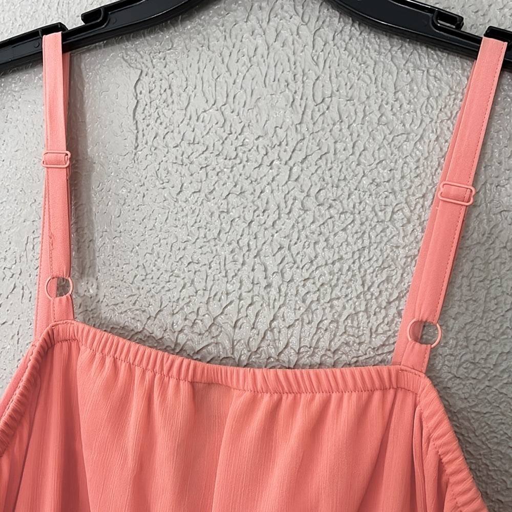 Women’s Plus Size Torrid Coral Chiffon Spaghetti Strap Skater Dress 1X Spring - Picture 7 of 10
